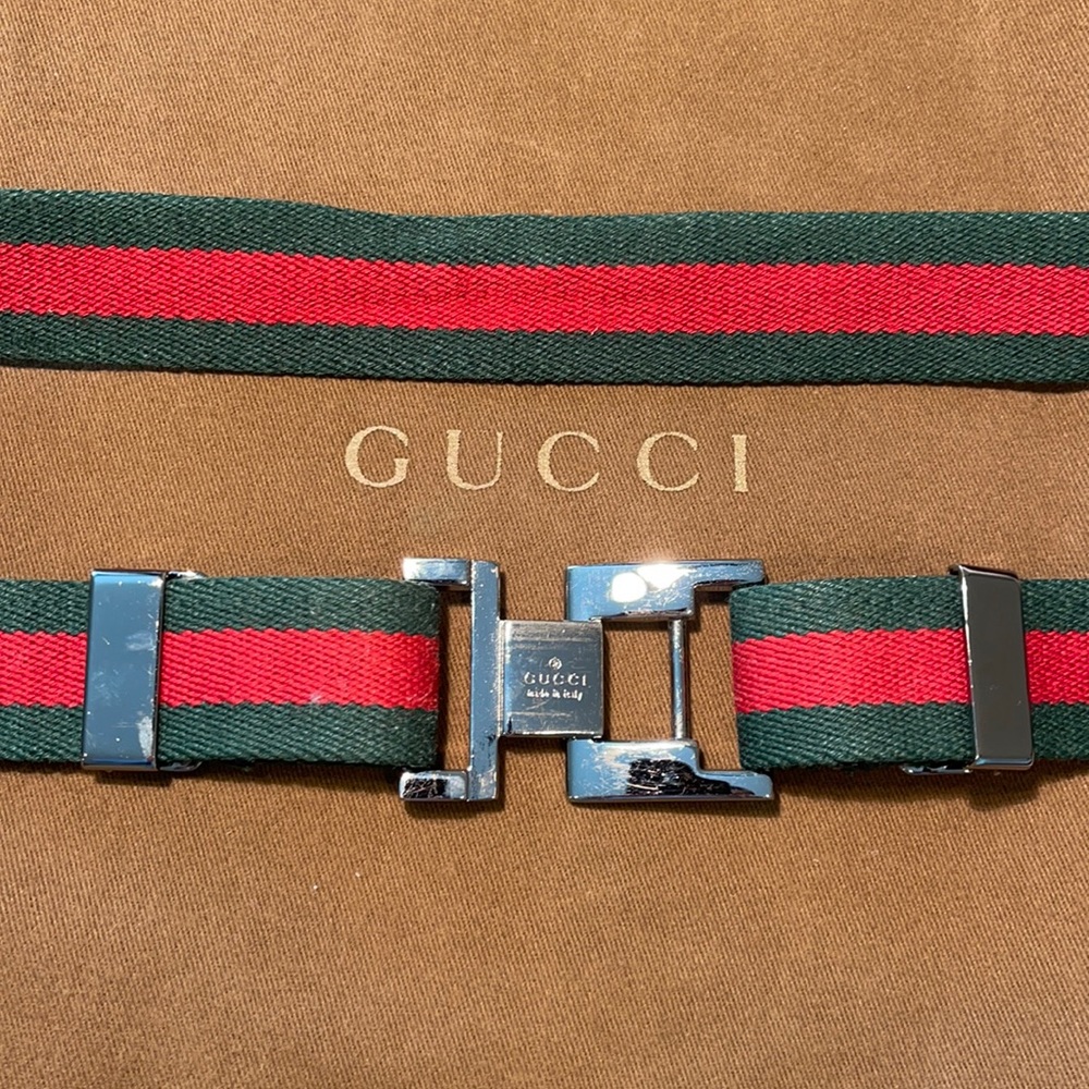 GUCCI Green and Red Stripes Belt